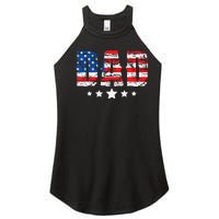 Vintage Dad American Flag Fathers Day USA Dad Women's Perfect Tri Rocker Tank