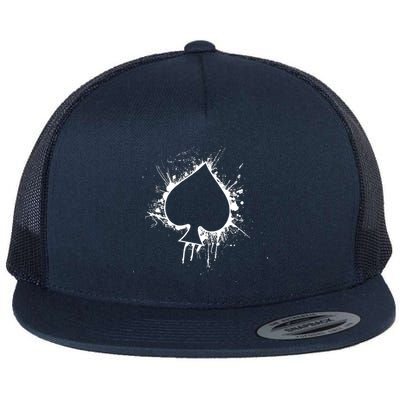 Vintage Distressed Ace of Spades Poker Playing Card Flatbill Hat