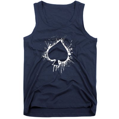 Vintage Distressed Ace of Spades Poker Playing Card Tank Top