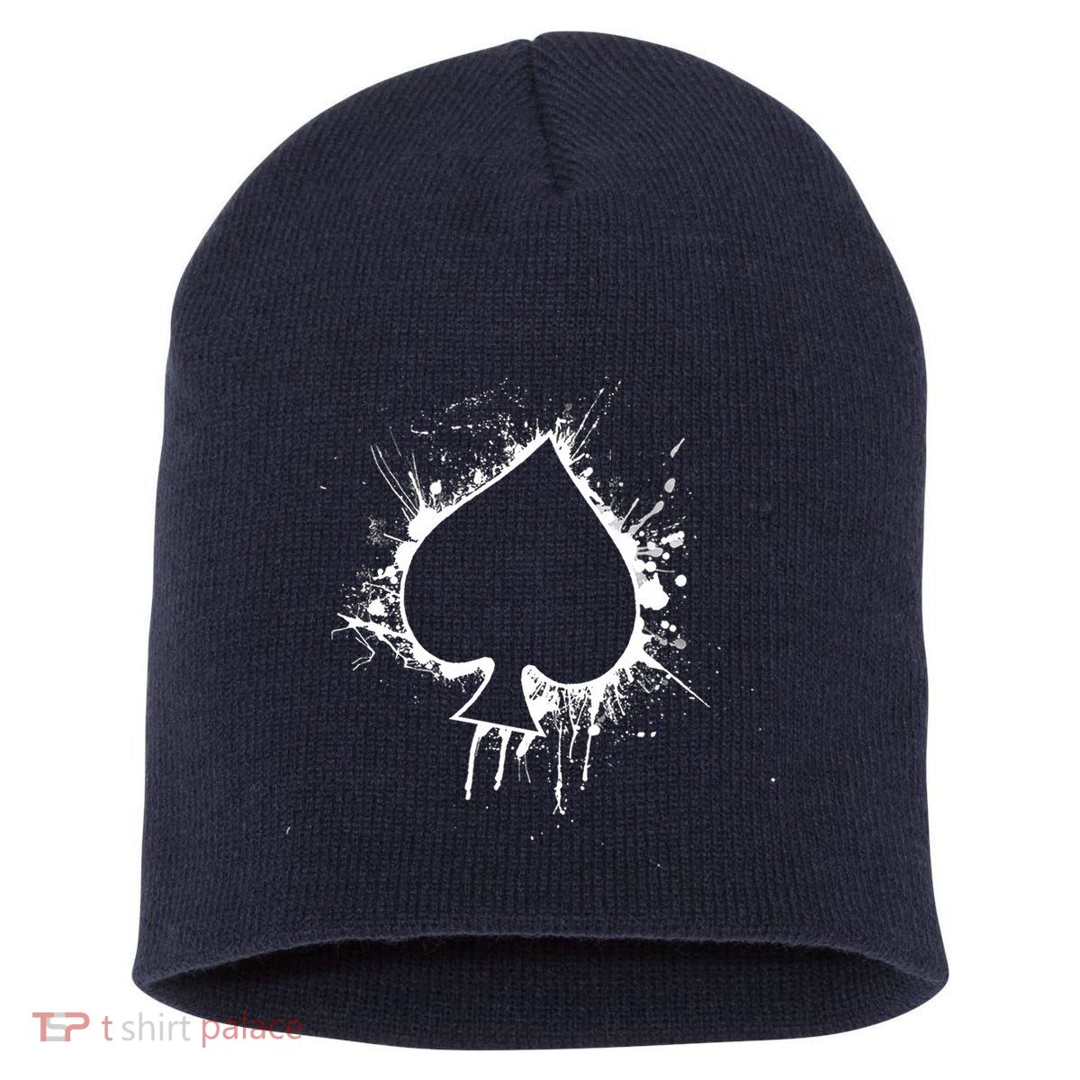 Vintage Distressed Ace of Spades Poker Playing Card Short Acrylic Beanie