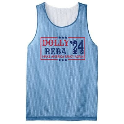 Vintage Dolly And Reba 2024 Make America Fancy Again Mesh Reversible Basketball Jersey Tank