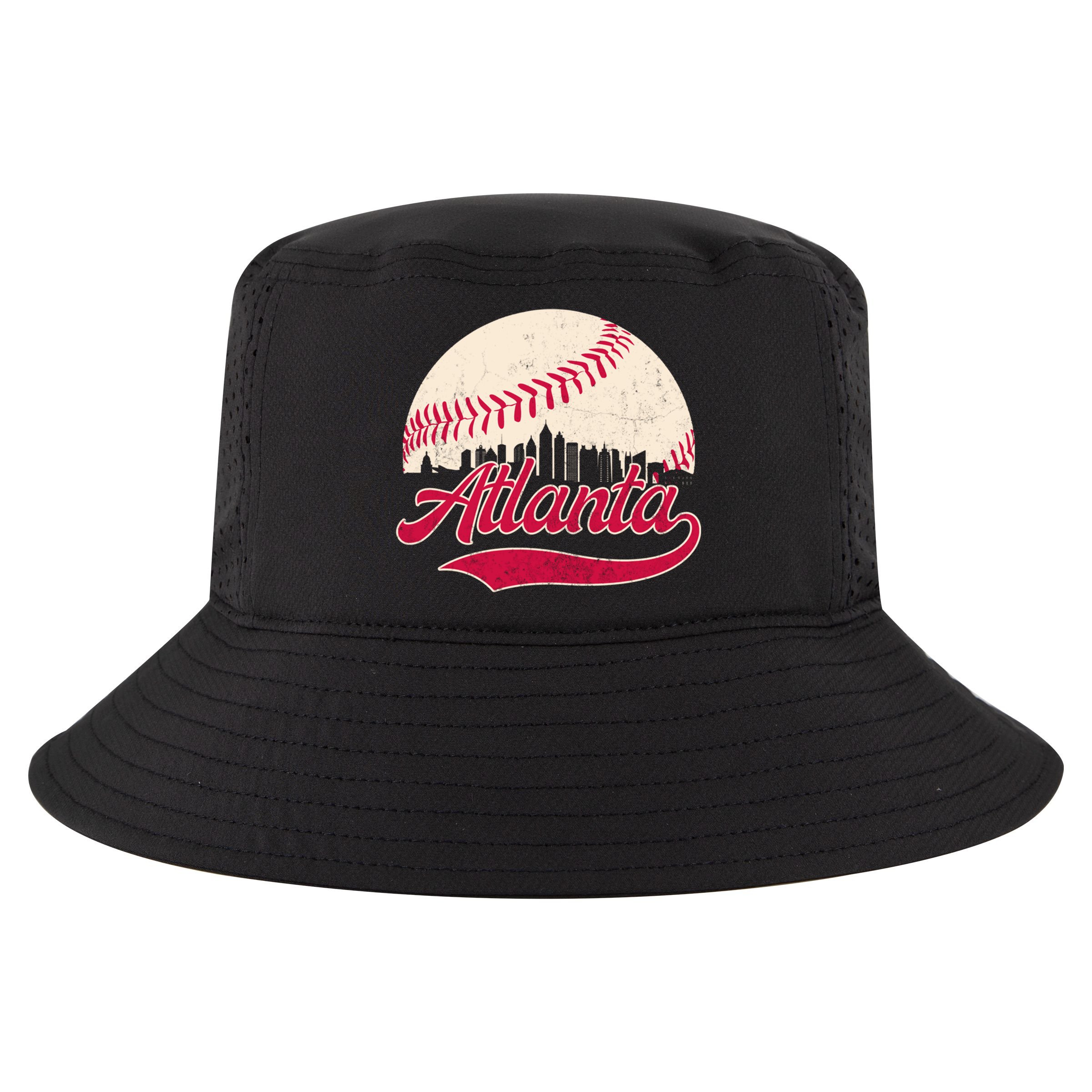 Vintage Distressed Atlanta Skyline Tee Baseball Cool Comfort Performance Bucket Hat