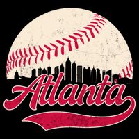 Vintage Distressed Atlanta Skyline Tee Baseball Backpack