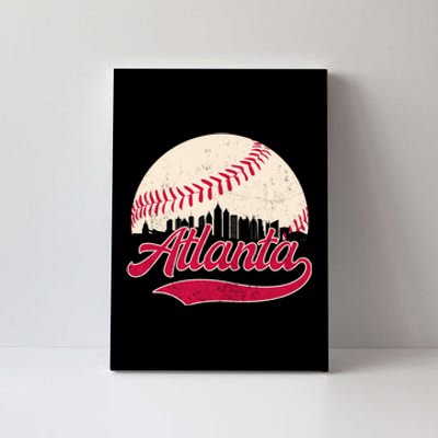 Vintage Distressed Atlanta Skyline Tee Baseball Canvas