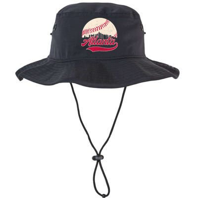 Vintage Distressed Atlanta Skyline Tee Baseball Bucket Hat