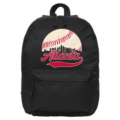 Vintage Distressed Atlanta Skyline Tee Baseball 16 in Basic Backpack