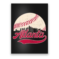 Vintage Distressed Atlanta Skyline Tee Baseball Poster