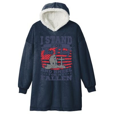 Veterans Day American Military Soldier I Stand For The Flag Gift Hooded Wearable Blanket