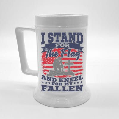 Veterans Day American Military Soldier I Stand For The Flag Gift Beer Stein