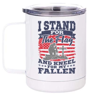 Veterans Day American Military Soldier I Stand For The Flag Gift 12 oz Stainless Steel Tumbler Cup