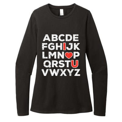 Valentines Day Alphabet ABC I Love You Teacher Womens CVC Long Sleeve Shirt