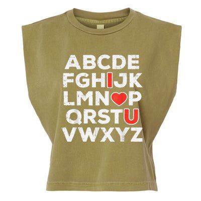 Valentines Day Alphabet ABC I Love You Teacher Garment-Dyed Women's Muscle Tee