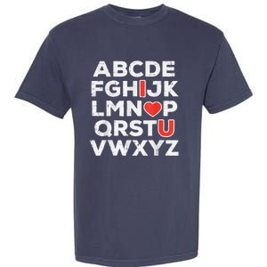 Valentines Day Alphabet ABC I Love You Teacher Garment-Dyed Heavyweight T-Shirt