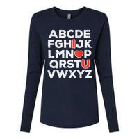 Valentines Day Alphabet ABC I Love You Teacher Womens Cotton Relaxed Long Sleeve T-Shirt