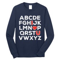 Valentines Day Alphabet ABC I Love You Teacher Long Sleeve Shirt