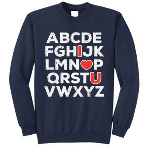 Valentines Day Alphabet ABC I Love You Teacher Sweatshirt