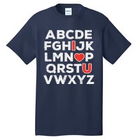 Valentines Day Alphabet ABC I Love You Teacher Tall T-Shirt