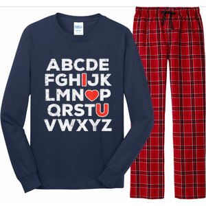 Valentines Day Alphabet ABC I Love You Teacher Long Sleeve Pajama Set