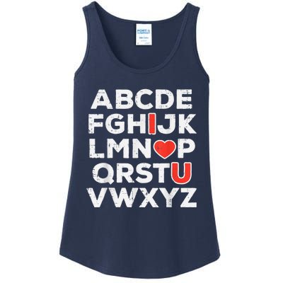 Valentines Day Alphabet ABC I Love You Teacher Ladies Essential Tank