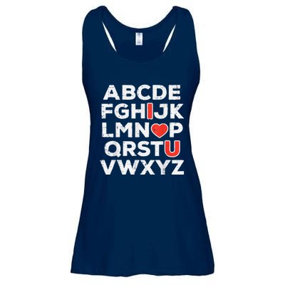 Valentines Day Alphabet ABC I Love You Teacher Ladies Essential Flowy Tank