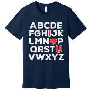 Valentines Day Alphabet ABC I Love You Teacher Premium T-Shirt