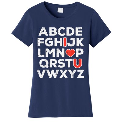 Valentines Day Alphabet ABC I Love You Teacher Women's T-Shirt