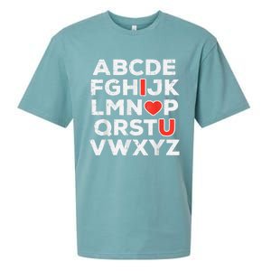 Valentines Day Alphabet ABC I Love You Teacher Sueded Cloud Jersey T-Shirt