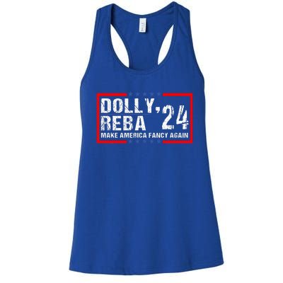 Vintage Dolly And Reba 2024 Make America Fancy Again  Women's Racerback Tank