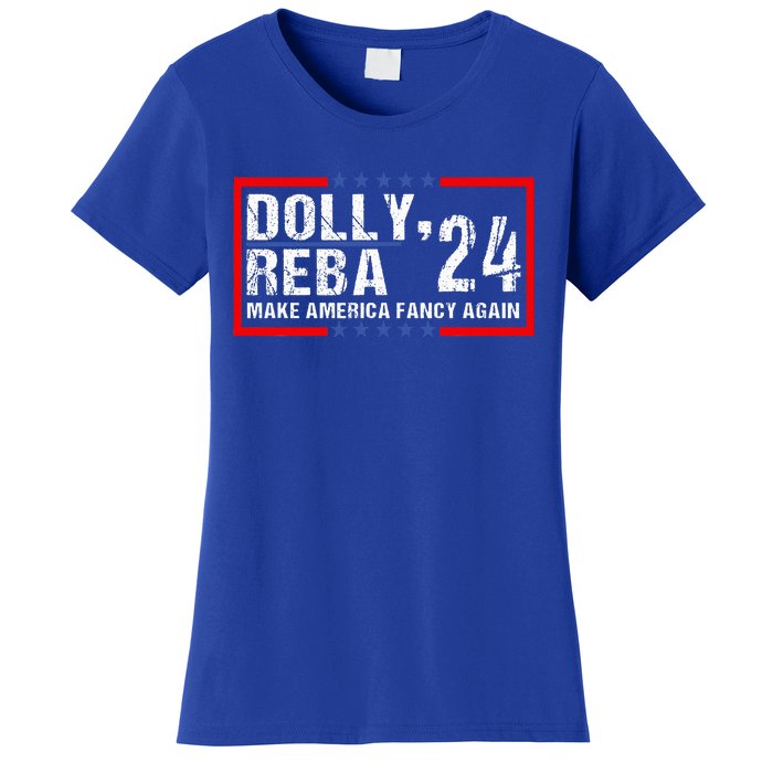 Vintage Dolly And Reba 2024 Make America Fancy Again  Women's T-Shirt