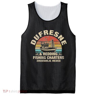 Vintage Dufresne And Redding Fishing Charters Mesh Reversible Basketball Jersey Tank