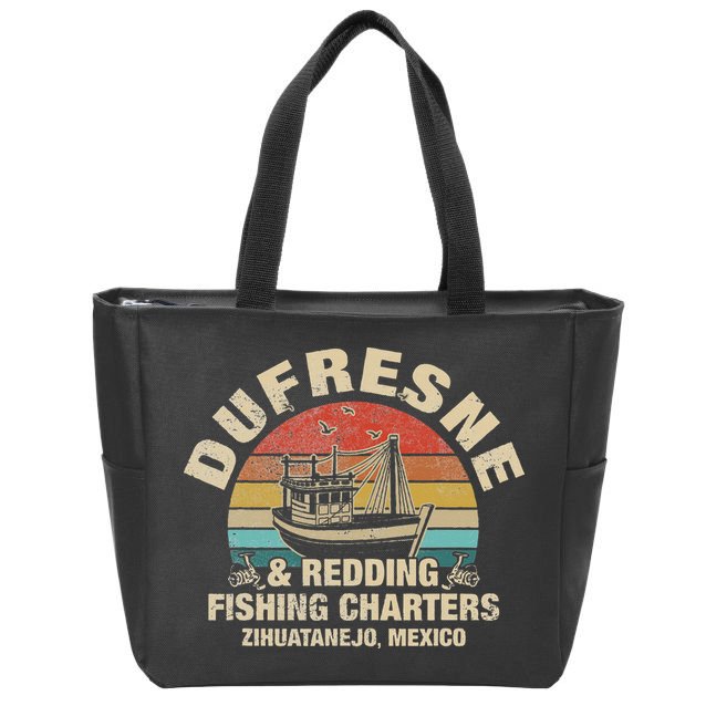 Vintage Dufresne And Redding Fishing Charters Zip Tote Bag