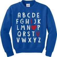 Valentine's Day Abc I Love You Heart Teacher Gift Gift Kids Sweatshirt