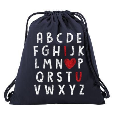 Valentine's Day Abc I Love You Heart Teacher Gift Gift Drawstring Bag