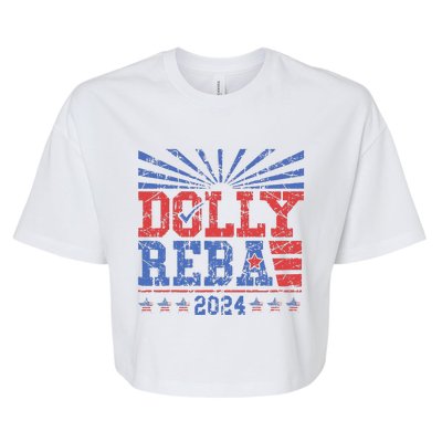 Vintage Dolly And Reba 2024 Make America Fancy Again  Bella+Canvas Jersey Crop Tee