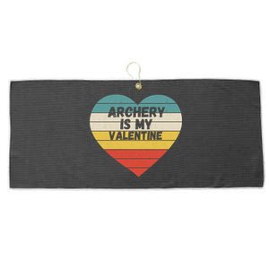 Valentines Day Archery Is My Valentine For Him Vin Cool Gift Large Microfiber Waffle Golf Towel