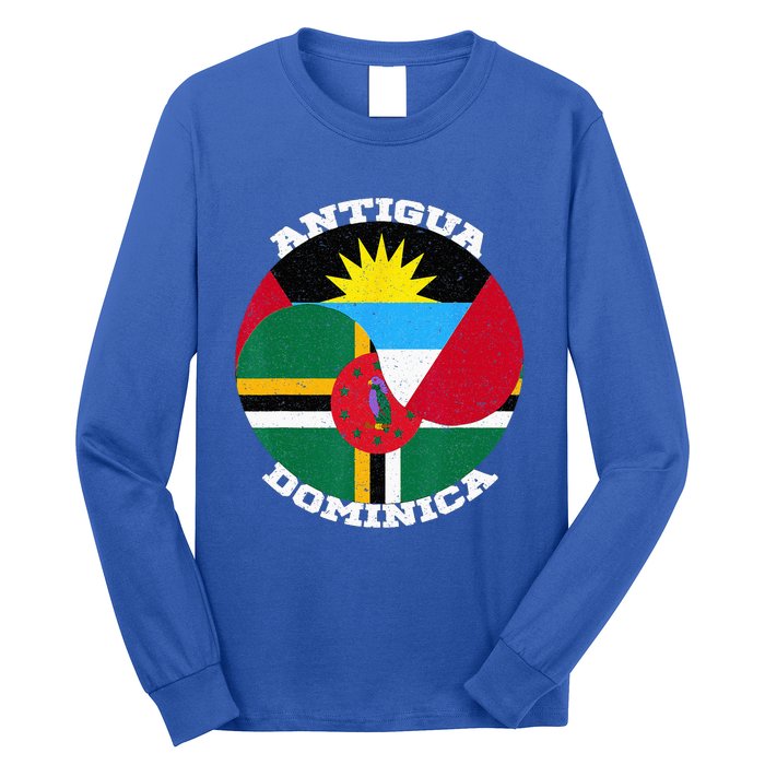 Vintage Dominica Antiguan Flag Antigua Dominica Flag Long Sleeve Shirt