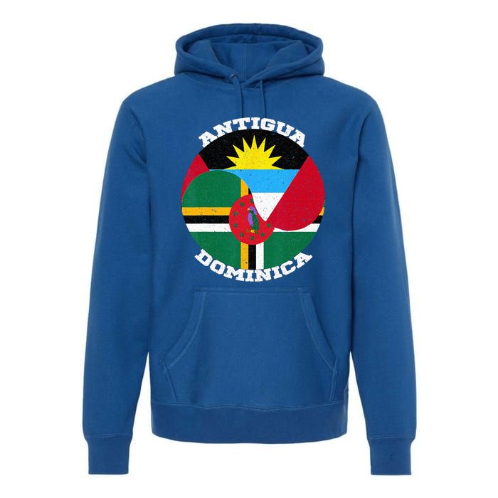 Vintage Dominica Antiguan Flag Antigua Dominica Flag Premium Hoodie