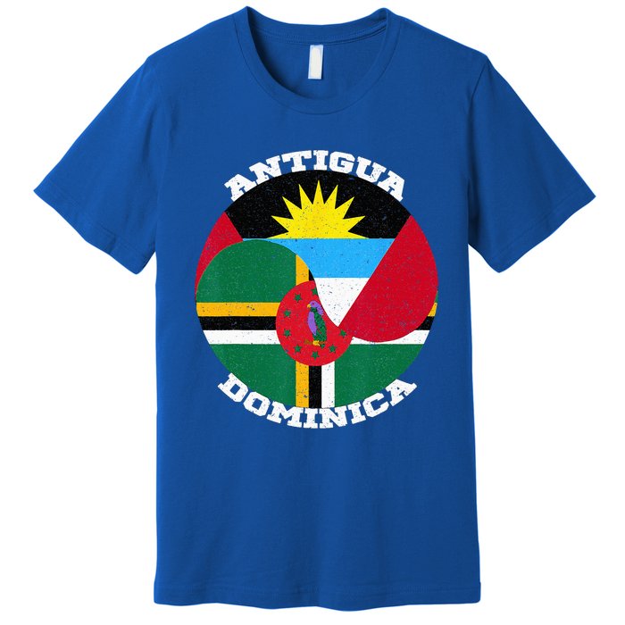 Vintage Dominica Antiguan Flag Antigua Dominica Flag Premium T-Shirt