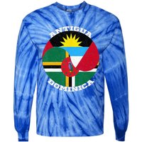 Vintage Dominica Antiguan Flag Antigua Dominica Flag Tie-Dye Long Sleeve Shirt