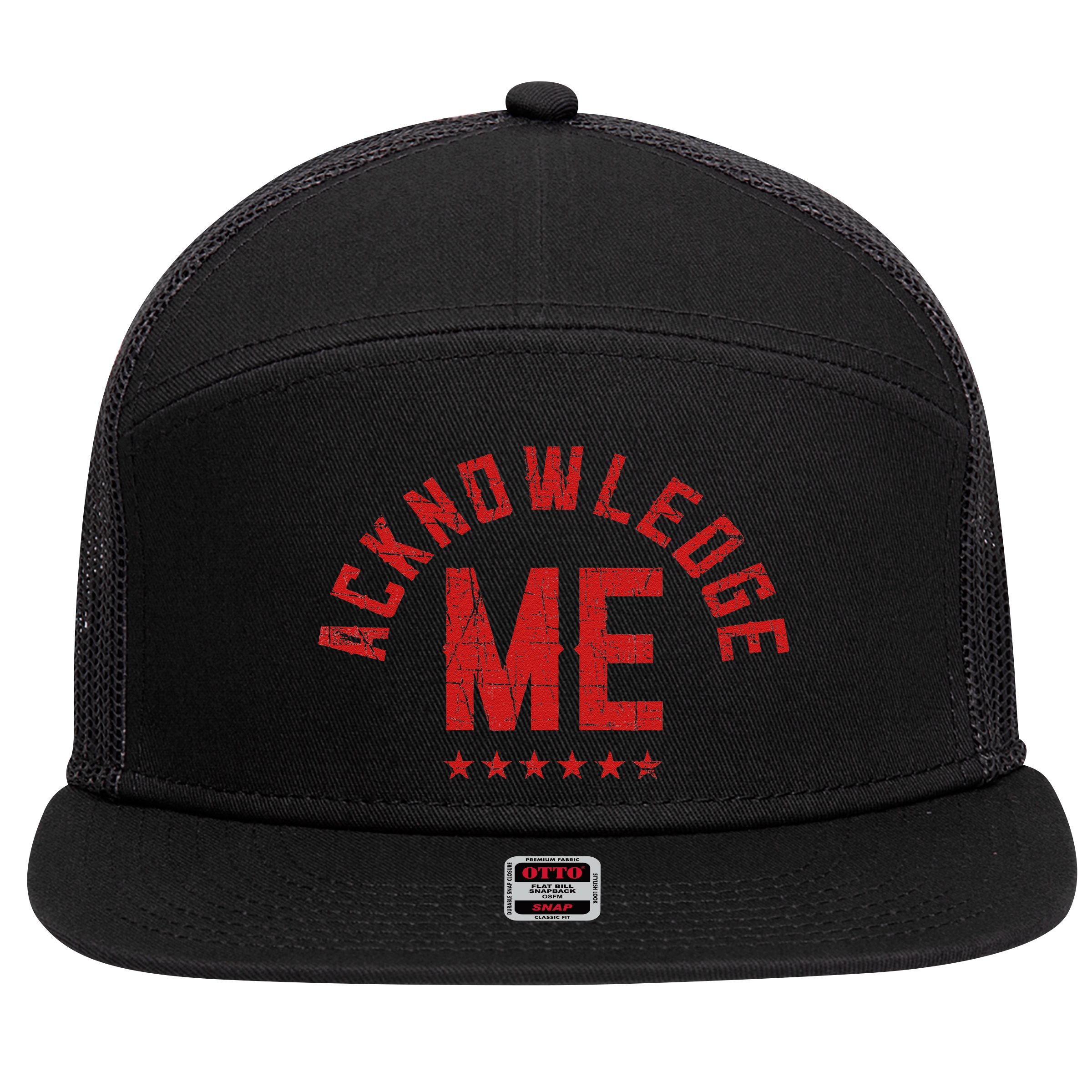 Vintage Design Acknowledge Me Sports Competition 7 Panel Mesh Trucker Snapback Hat