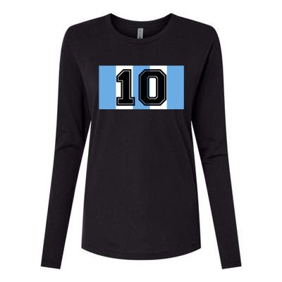 Vintage Diego Argentina Number 10 Football Soccer Flag Meaningful Gift Womens Cotton Relaxed Long Sleeve T-Shirt