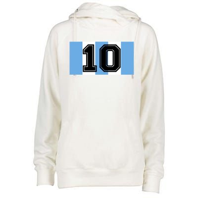 Vintage Diego Argentina Number 10 Football Soccer Flag Meaningful Gift Womens Funnel Neck Pullover Hood