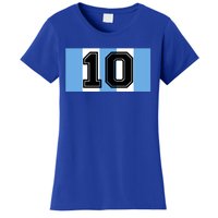 Vintage Diego Argentina Number 10 Football Soccer Flag Meaningful Gift Women's T-Shirt