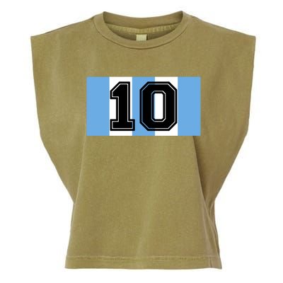 Vintage Diego Argentina Number 10 Football Soccer Flag Meaningful Gift Garment-Dyed Women's Muscle Tee