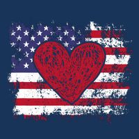 ValentineS Day American Flag Red Hearts Us Patriotic Love Drawstring Bag