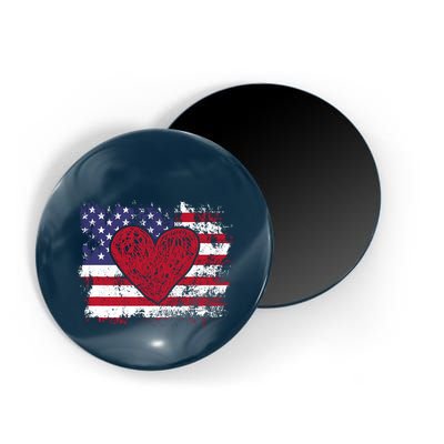 ValentineS Day American Flag Red Hearts Us Patriotic Love Magnet