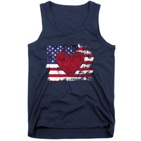 ValentineS Day American Flag Red Hearts Us Patriotic Love Tank Top