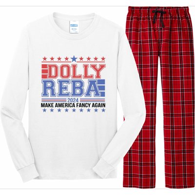 Vintage Dolly And Reba 2024 Make America Fancy Again Long Sleeve Pajama Set