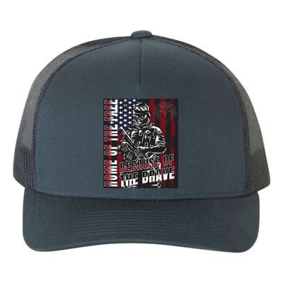 Veterans Day American Flag Proud Brave Pride Military Honor Gift Yupoong Adult 5-Panel Trucker Hat