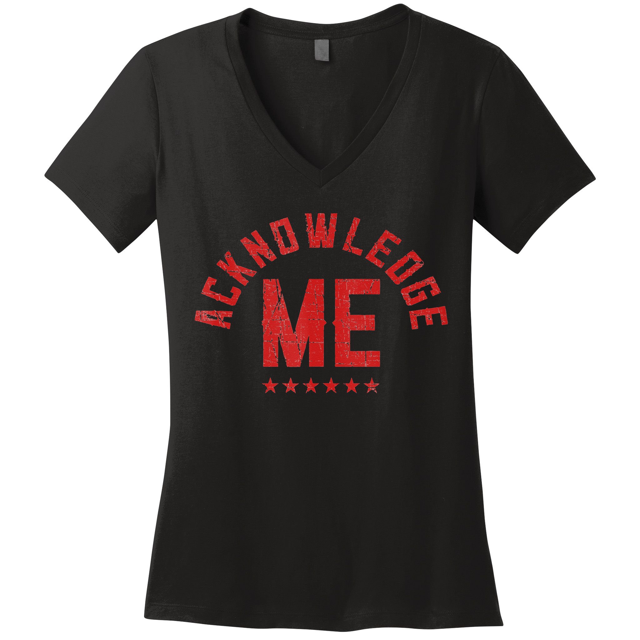 Vintage Design Acknowledge Me Sports Competition Women's V-Neck T-Shirt